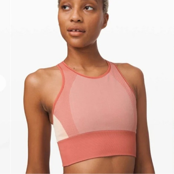 lululemon athletica Tops - Lululemon athletica Ebb to Train Bra Cooper Clay/ Angel Wing Size 10